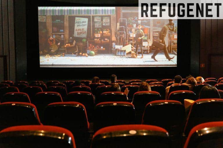 Cartoon Movie Showing on Theater Screen