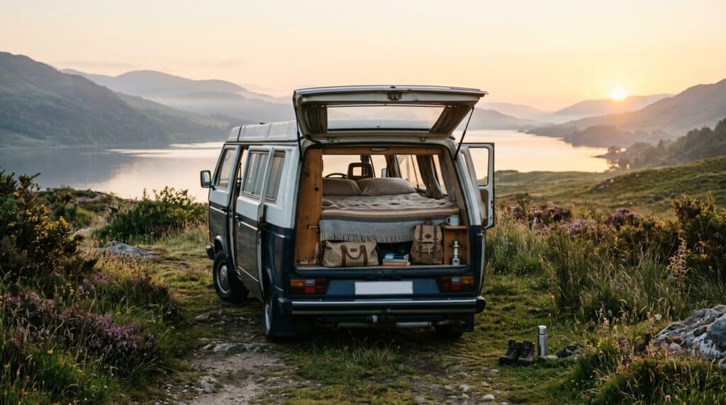 Furgoneta camper preparada para una escapada