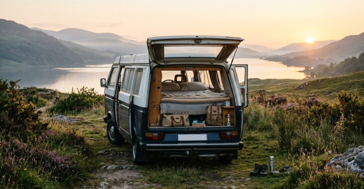Furgoneta camper preparada para una escapada
