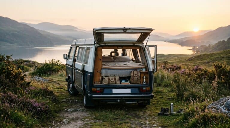 Furgoneta camper preparada para una escapada