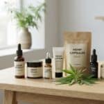 Productos de CBD y cáñamo preparados para comparar composición y formatos